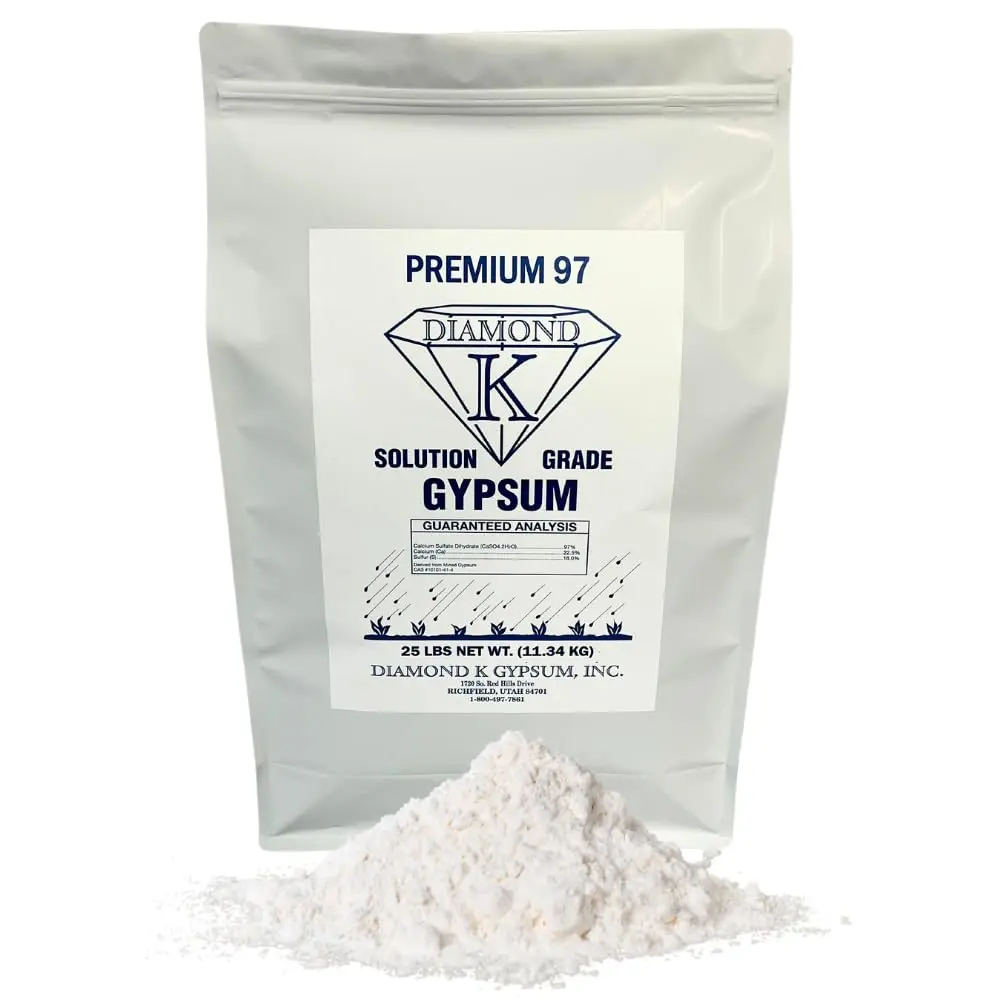 Supply Solutions Gypsum Powder - Purest & Soluble Houseplant Food Fertilizer for Indoor Plants, Outdoor, Lawn, Vegetables - 25 Pounds, Enhances Growth & Soil Health