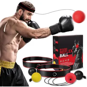(R) Boxing  Ball Headband Set - Includes 4 Different Balls and 2 Adjustable Headbands for Beginner Proficiency Improvement,  Boxing Equipment