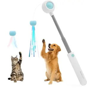 【2026 New】Interactive Cat Toy for Indoor Cats, Best Kitten & Adult Cat Enrichment Stimulation Toy with Feather , 3-in-1 Laser Pointer Interactive Cat Toy, Kitten Toy for Indoor Cat and Dog,Retractable cat wand toy