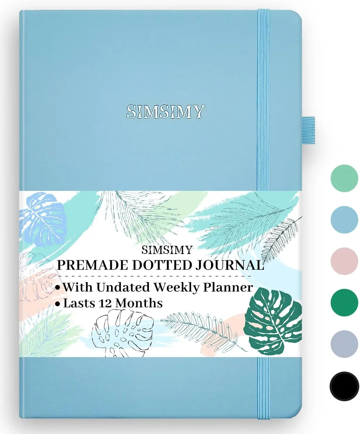 Premade Bullet Dotted Journal with Undated Weekly Monthly Planner, Notebook for Goals Gratitude Budget Exercise Habits Mood Sleep Tracker - 12 Month