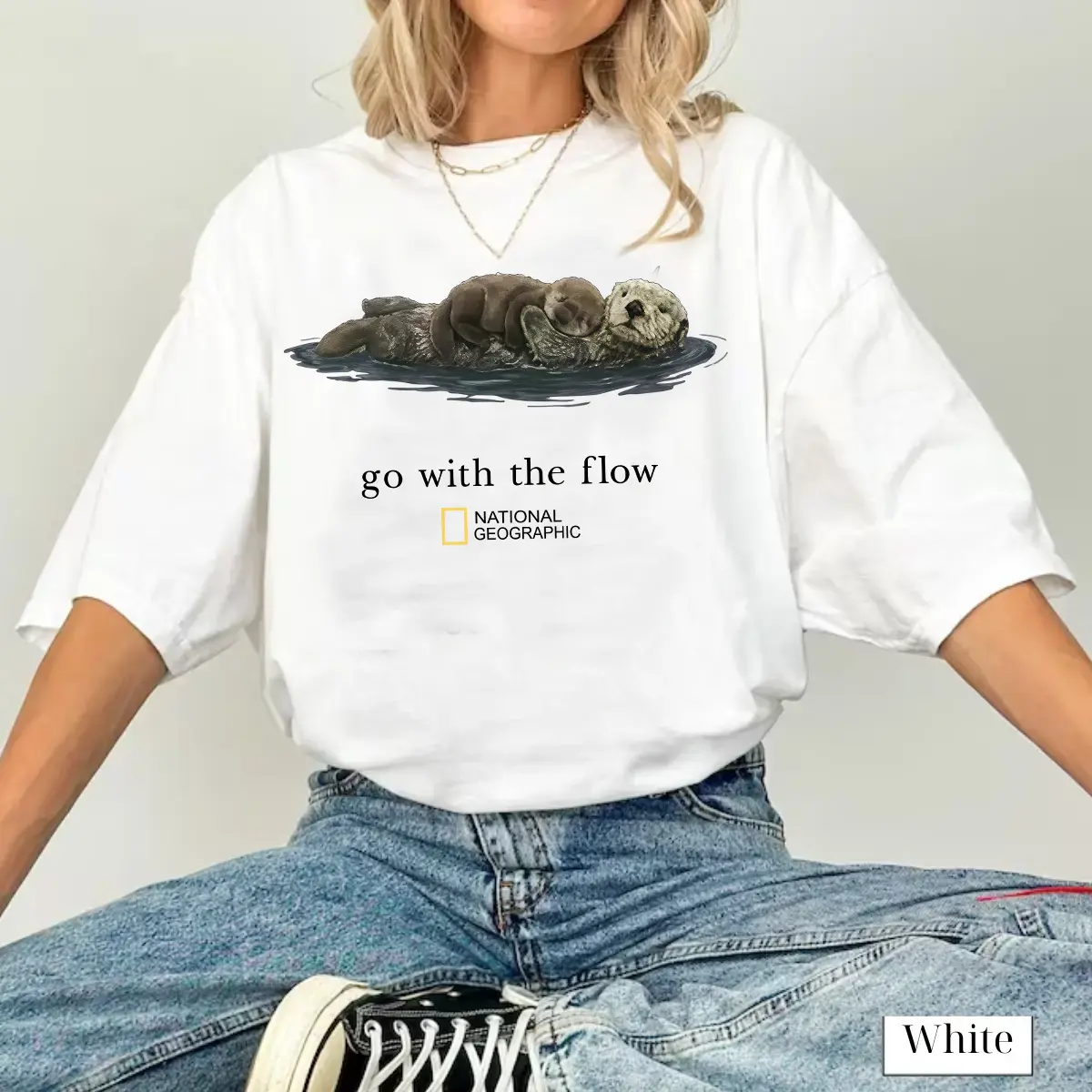 National Geographic Go with the Flow Unisex T-Shirt, Go with the flow Funny shirt,Graphic tee