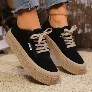 2025 Autumn New Women's Canvas Platform Sneakers – Thick Sole, Lightweight & Casual