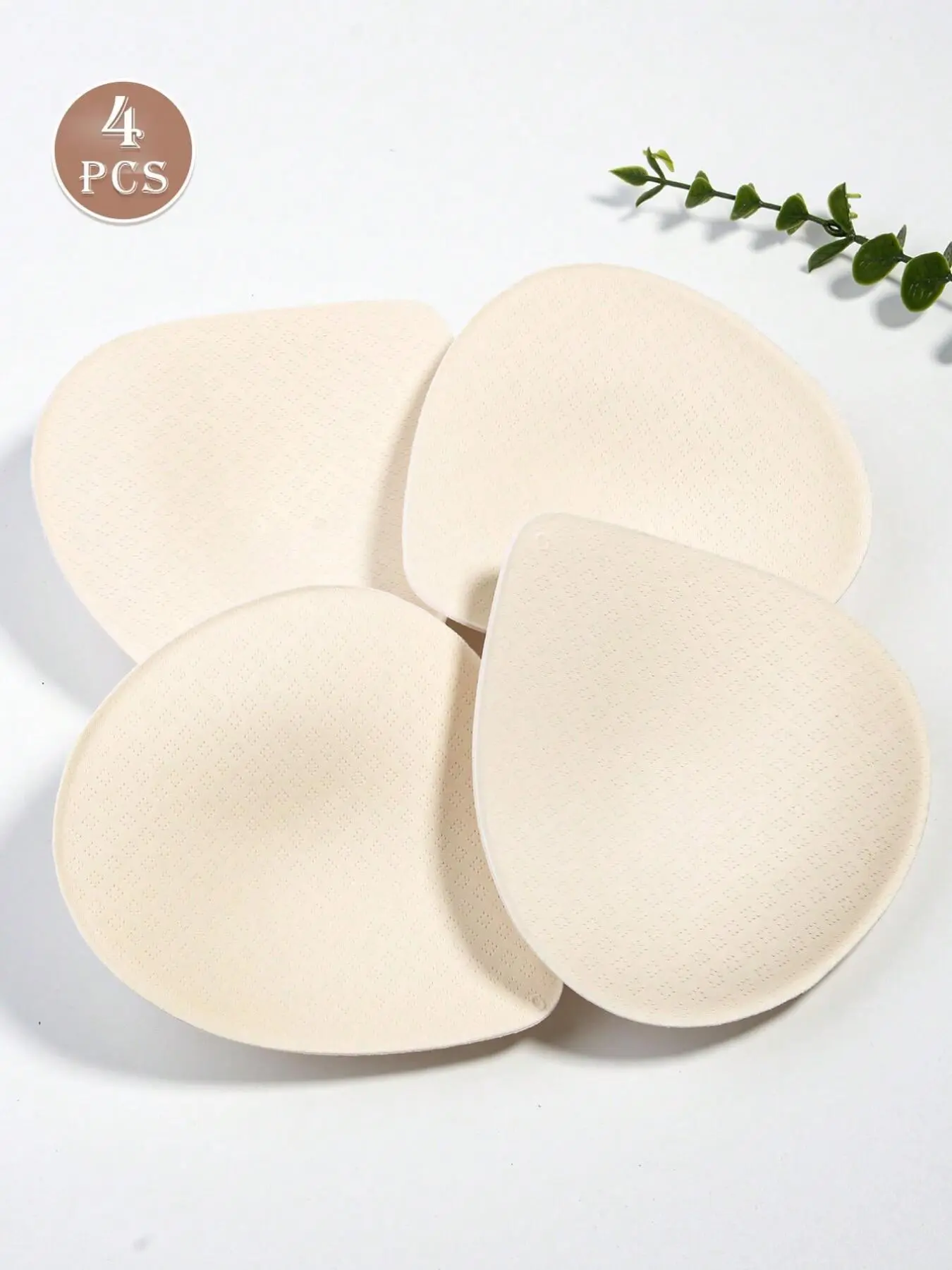 4pcs apricot bra pads, water-drop shaped invisible push-up chest enhancers, reusable bra inserts, Seamless Padded and comfortable, suitable for various occasions