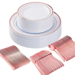50-Piece Plastic Dinnerware Set, Tableware Set, Premium Plate Collection, Ideal Kitchen Storage Plates, Perfect for Halloween & Christmas Decorations