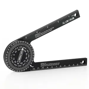 Aluminum Miter Saw Protractor | 7-Inch Rust Proof Angle Finder Featuring Precision Laser Engraved Scales,Professional Miter Saw Protractor with Measuring Rulers for Angle Finder Carpentry, Crown Molding Tool