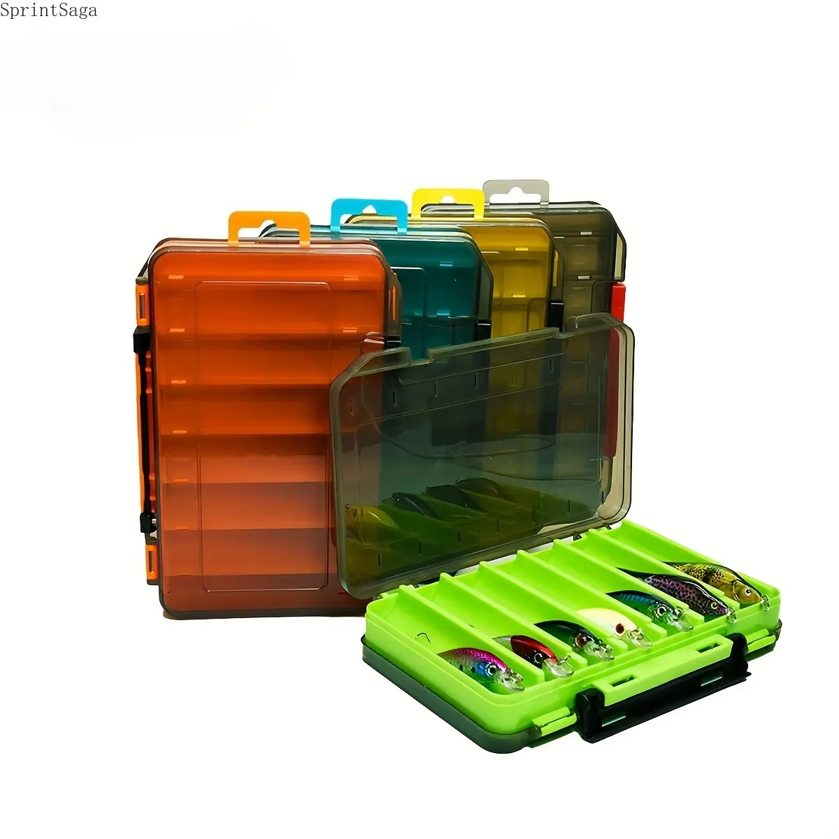14-Grid Compact Double-Sided Tackle Box - 1Pc Fishing Lure Storage Organizer with Removable Dividers, Durable Gear Holder for Bait, Hooks, Accessories for Anglers, 14-Grid Layout, Double-Sided Grid