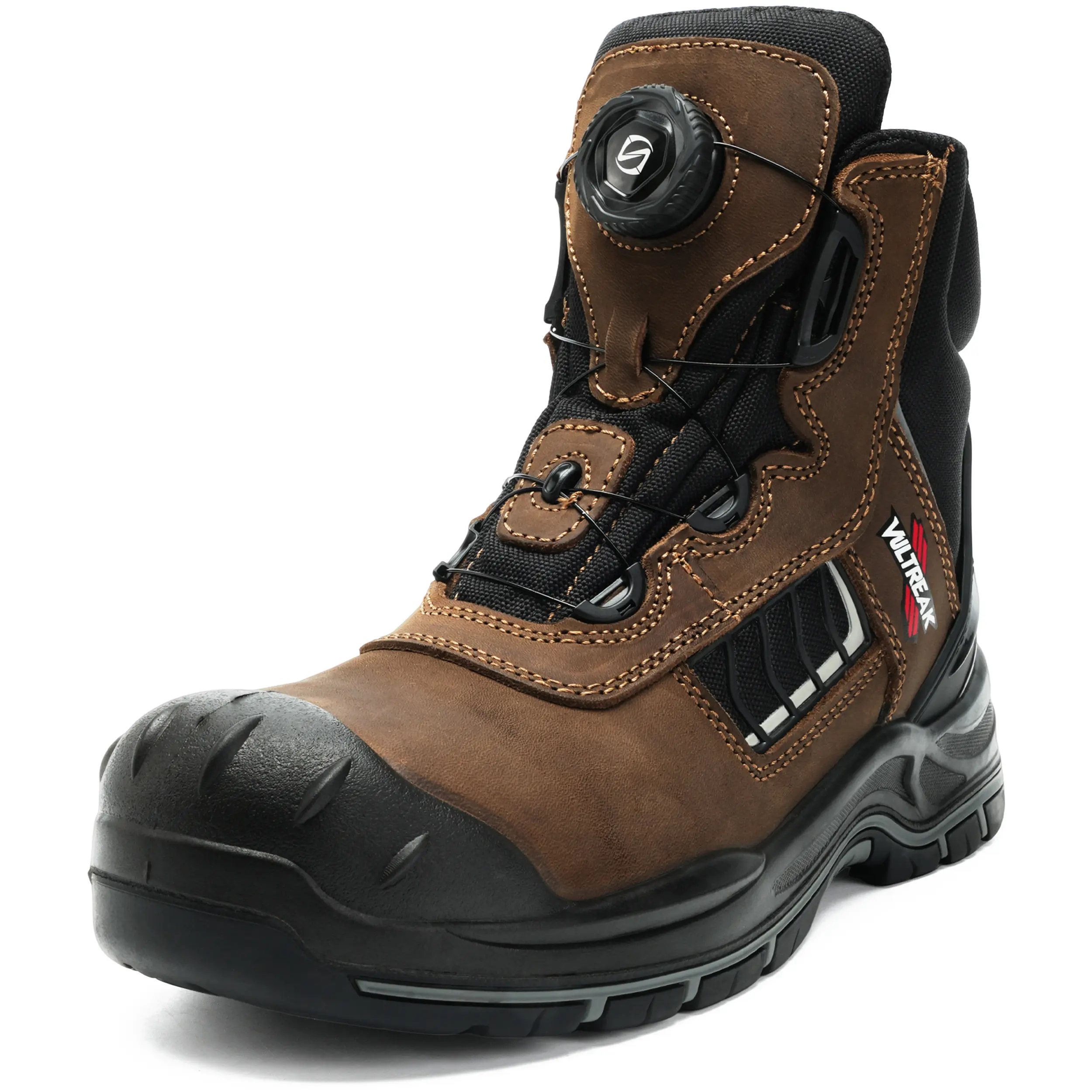 VULTREAK Men's Composite Toe Closed Work Footwear - Exceeds Steel Toe Protection, Quick Fit System, Kevlar Puncture-Resistant Midsole, S3 HRO Certified, Heat-Resistant, Waterproof, Non-Slip Rubber Outsole, Worker Industrial Safety Shoes, Round Toe, Outdoo