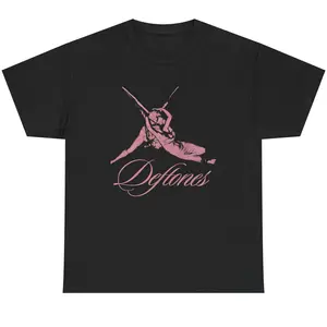Deftones Angel Embrace Logo Heavy Cotton Unisex Black T-shirt – Classic Rock Band Graphic Unisex Cotton Tee