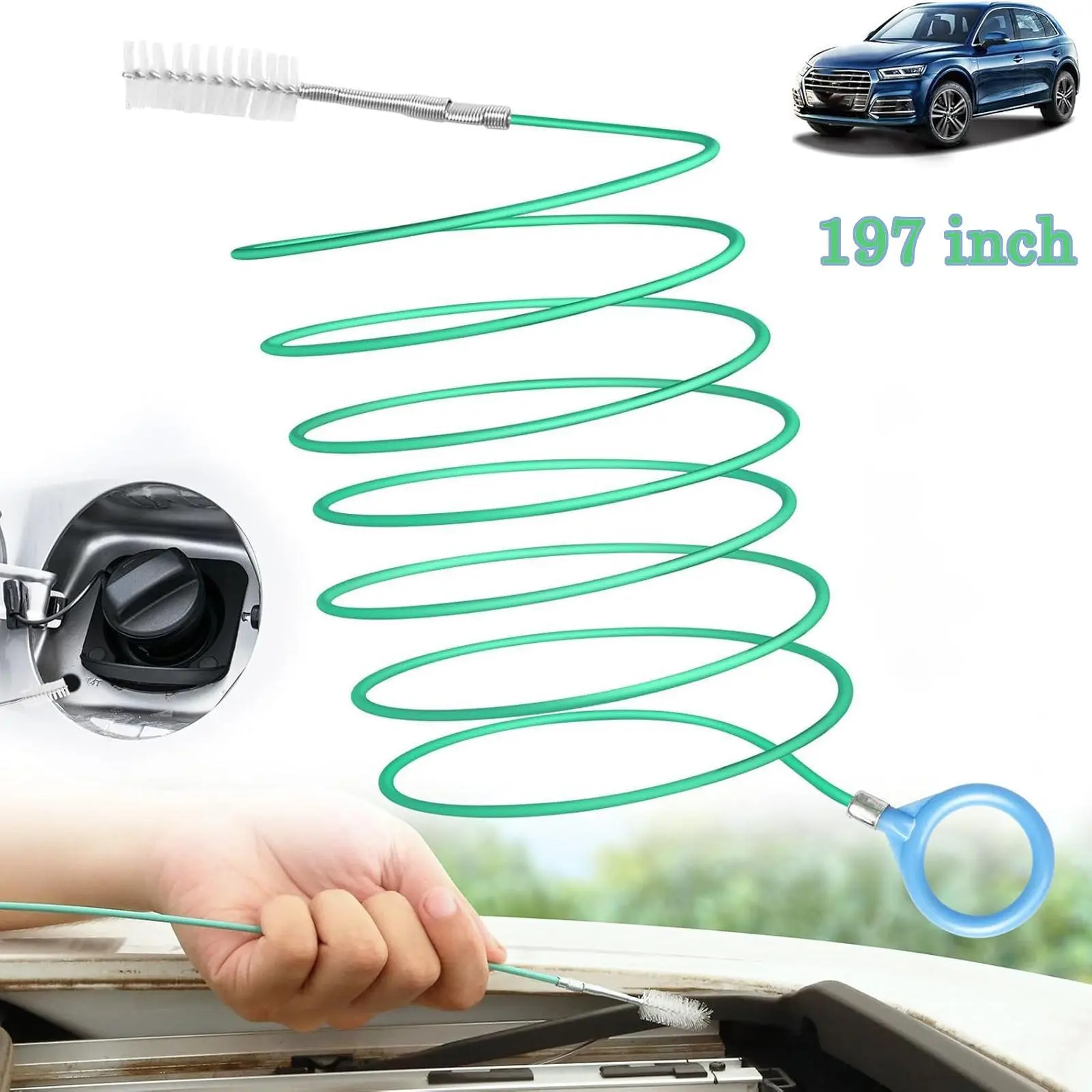Car Tube Brush 197 Inch Long Tube Nylon Brush for Car Sunroof & Rainwater Drainage Cleaning Tool Flexible Downspout Brush Tool for Rainy Maintenance #backtoschool