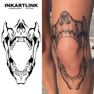 INKARTLINK magic tattoo 2 sheets, waterproof, semi-permanent, long-lasting, temporary, simple fake tattoo stickers, Devoured by demons tattoos, juice, party tattoos, art tattoos