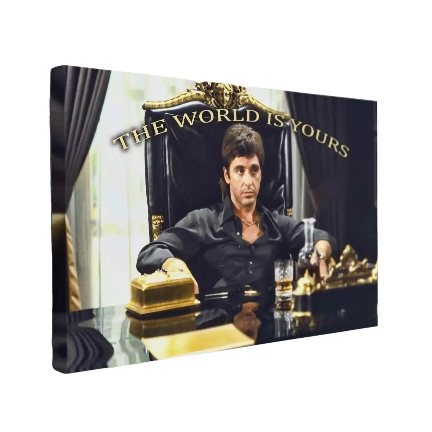 Scarface Tony Montana - The World Is Yours Cult Movie poster Art Print Photography - Man Cave or Office Decor -HAND CRAFTED- Frames Glossy