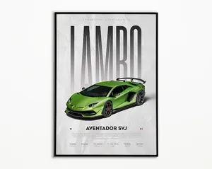 Lamborghini Aventador SVJ Poster,Hyper Car Poster | Super Car Print , Product without frame Decor Gift