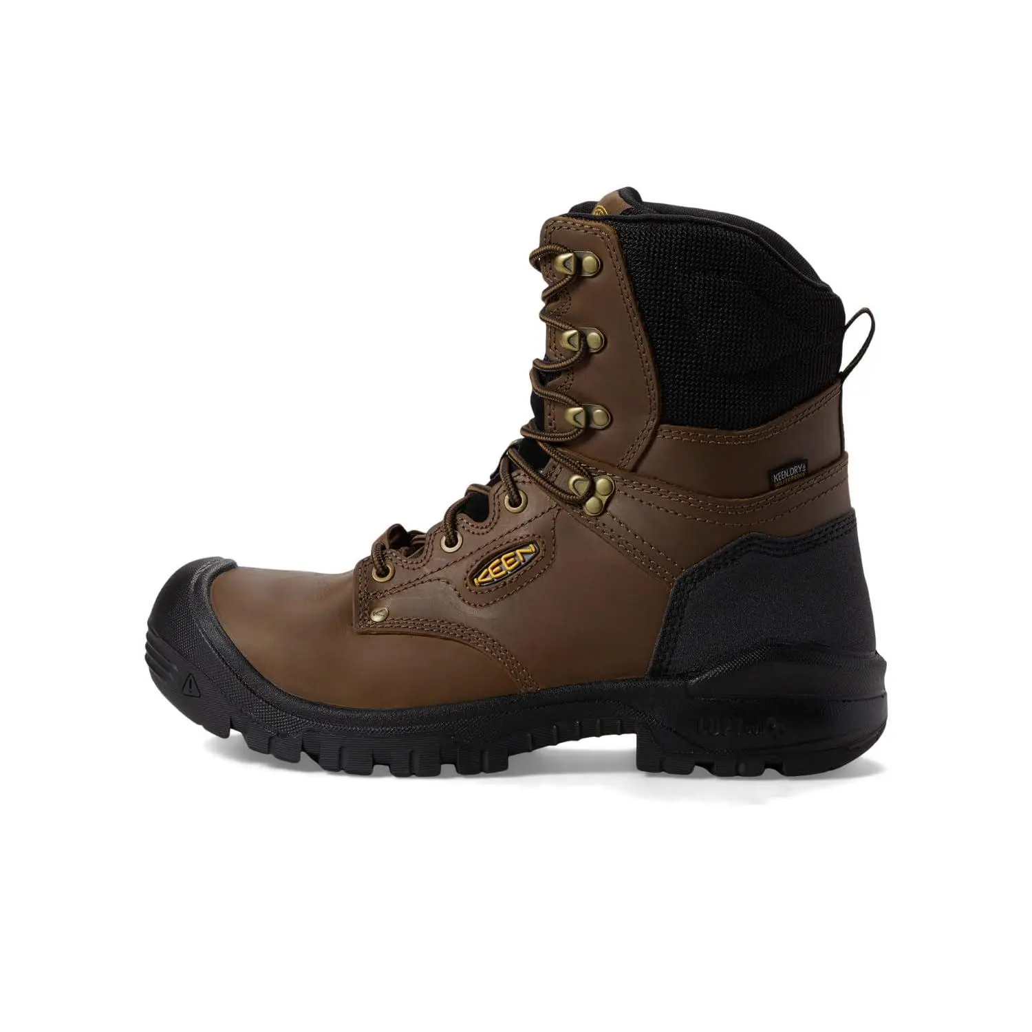 KEEN Utility Men's Independence 8" Leather Waterproof Composite Toe Work Boots, Dark Earth/Black, 7.5 EE