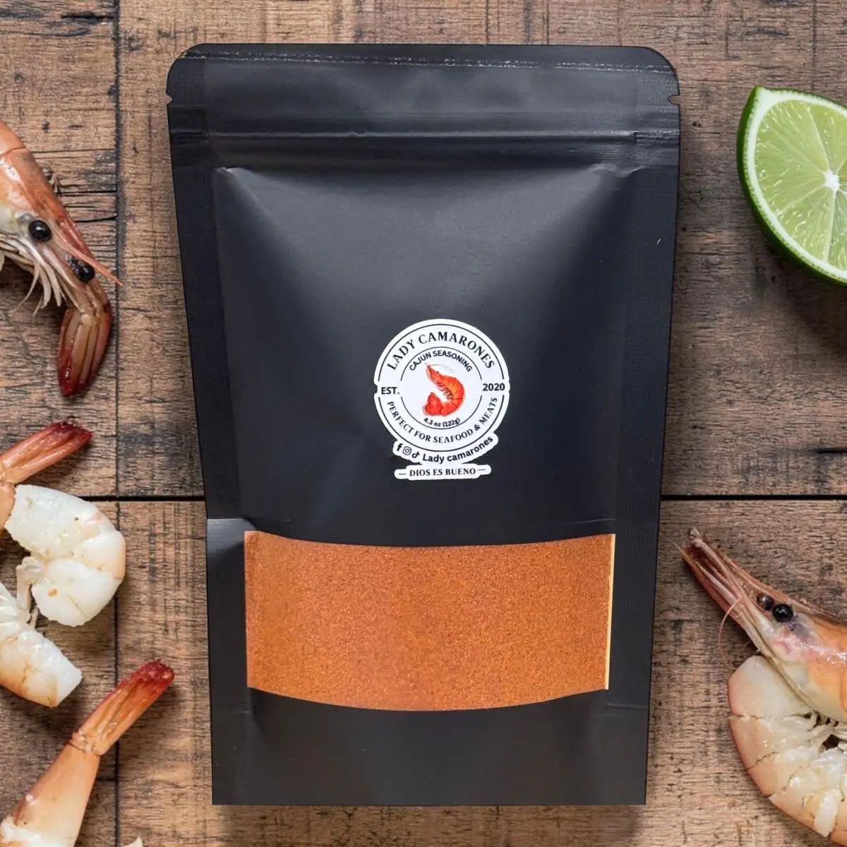 Lady Camarones Cajun Seasoning . 4.3 oz , (122 g)