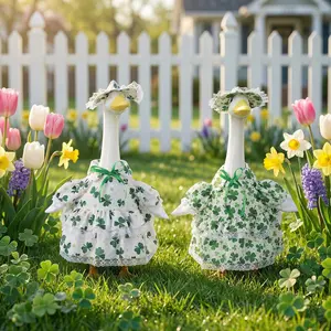 Spring Porch Goose Outfit — Designed for 23-Inch Lawn Decor Geese; a Charming Summer Costume Perfect for Yard and Garden Decoration; The Ideal Gift for Moms and Grandmothers.