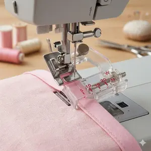 Roll Hem Presser Foot for Sewing Machine, Bias Tape Roll Hemmer Attachment for Chiffon Denim DIY Garment Making, Multi-Purpose Sewing Presser Foot Set, Universal Household Sewing Tool Accessories