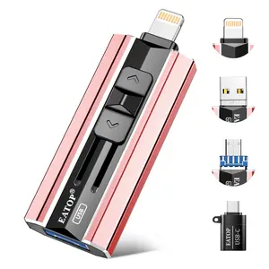 EATOP Portable Phone Flash Drive Small Memory Stick Storage Save More Photos Videos Files For iPhone iPad Androidphone PCs Mini USB External Memory Storage No App Required summerwins