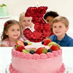 Birthday Candle Numbers 0-9, Romantic Party Favors, Holiday Anniversary Cake Decorations, Shiny Number Candles for Birthdays