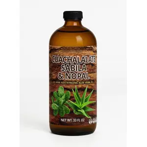 Aloe Vera, Nopal Cactus, and Cuachalalate Herbal Supplement – 33.8 fl oz (1.05 qt / 1L) – with Vitamin C for Digestive & Immune Support Made in USA Healthcare Natural