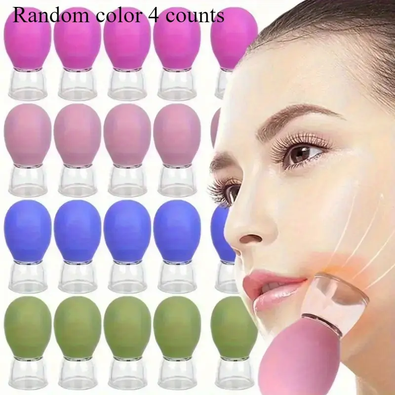 4-Piece Mini Facial Cupping Set, Manual Massage Tool, Facial Beauty Massagers, No Battery Needed, Skincare Routine, Facial Rejuvenation, Handheld Device, Compact Design, Lightweight, Reusable
