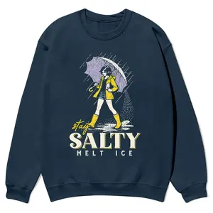 No Ice Shirt, Stay Salty Melt ICE, Pro Immigration, Abolish ICE Shirt, Anti ICE Political Shirt, crewnecks for men and women, full color fall sweatshirts, fun and cozy patterned sweaters, unisex fall clothing