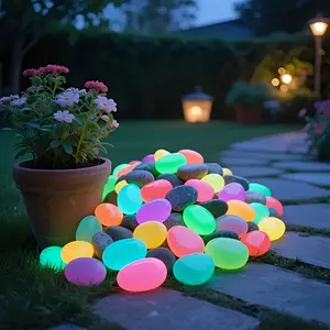 Set Of 16/32/48 Extra-Large, Dreamy, Glowing Pebbles For Garden Paths, Aquariums, And Starry Night Lighting-Perfect For Home And Outdoor Decor