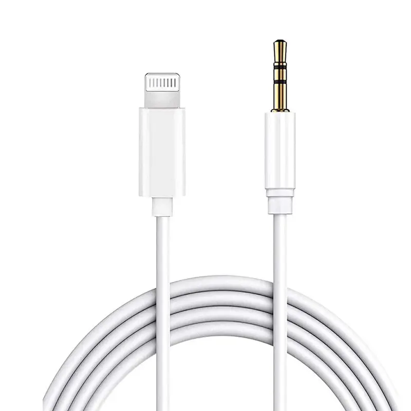 1 x 3.5mm Audio Cable for iPhone - Portable 1m/39.37" High-Quality Copper Core AUX Cable, 3.5mm Male Plug, Easy Speaker Connection, Compatible with iPhone 14/13/12/11 Pro/X/8 & iPad Mini Devices, White Audio Accessory