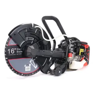 XtremepowerUS 16" Concrete Saw Cut Off Saw 52cc Gas-Powered EPA w/ Guide Roller Cutting Machine Diamond Saw Blades