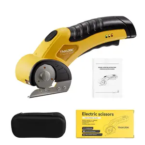 TANLOOK Cordless Electric Scissors, USB Rechargeable Fabric & Box Cutter with Safety Lock, Replaceable Blades, Easy Cutting for Cardboard, Leather & Plastic