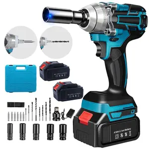 1/2 Inch Cordless Impact Wrench, Torque 258ft-lbs(350N.m), 3500 RPM, 36V Electric Brushless Power Impact Gun for Lug Nuts with 3.0Ah Battery, 1/4 inch Impact Driver, Charger & Kit Case
