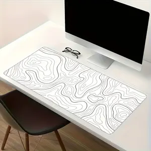Modern Abstract Line Design Non-Slip Gaming & Office Mouse Pad - Black/Red/Orange Geometric Desk Mat with Rubber Base &, Thick for Computer, Laptop, PC, Tablet - Suitable for & Tech-Savvy Professionals