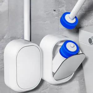 Home essentials cleaning tool: bathroom and toilet replacement head toilet brush, no-drill installation, disposable toilet brush