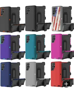 Rugged Defender Case For Samsung Galaxy S24/S24 Plus/S24 Ultra Shockproof Heavyduty Protection Case With Belt Clip