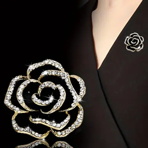 Mother's Day Gift Vintage Elegant Flower Design Brooch, Floral Brooch, Rhinestone Decorated Clothes Brooch, Fashion Accessories for Women & Girls, Trendy All-match & Exquisite Brooch for Birthday, Jewelry, Brooch Pins