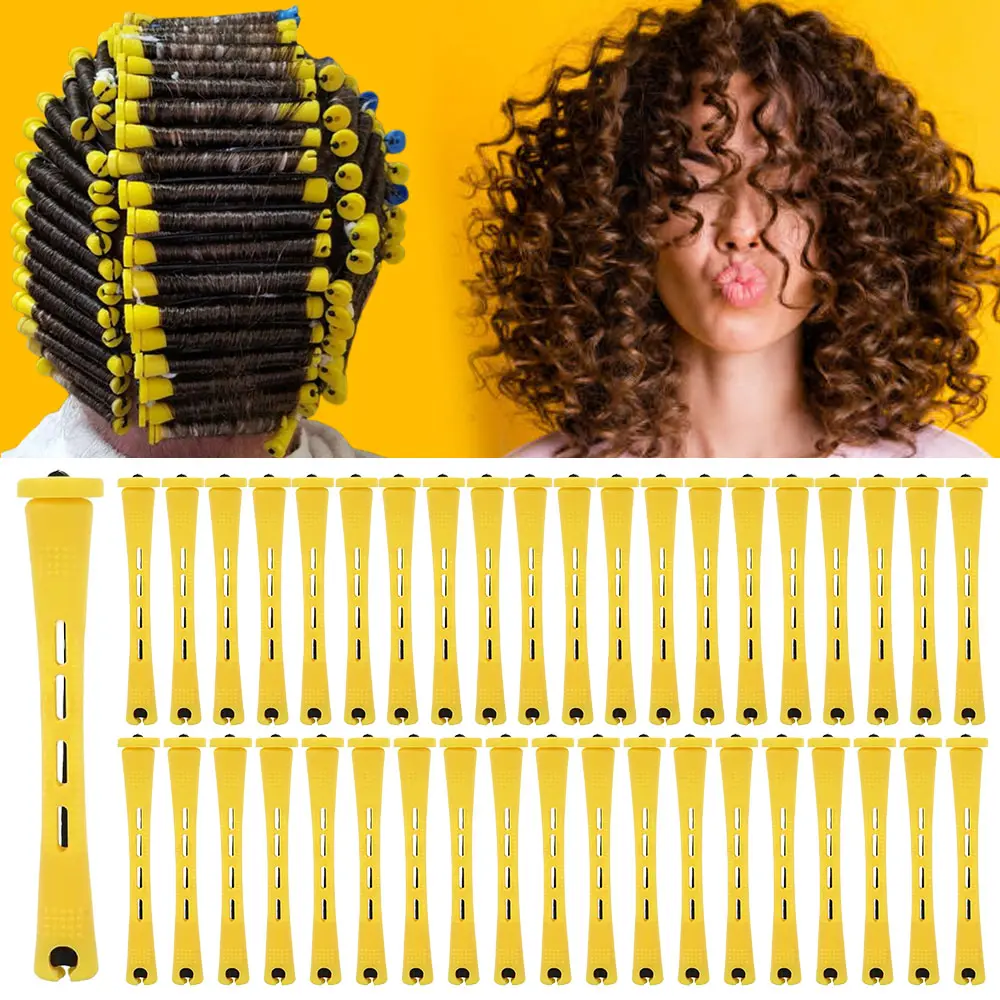Heatless Perm Rods Set, 40-Piece Hair Rollers for Natural Curly Hair & Waves, Damage-Free Haircare Styling Tool for All Lengths