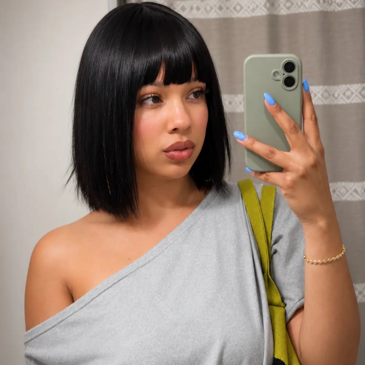 Wavytalk Put On & Go Layered Bob mini lace Wig with Bangs – 100% Human Hair Straight Wig #TikTokShopSummerSale