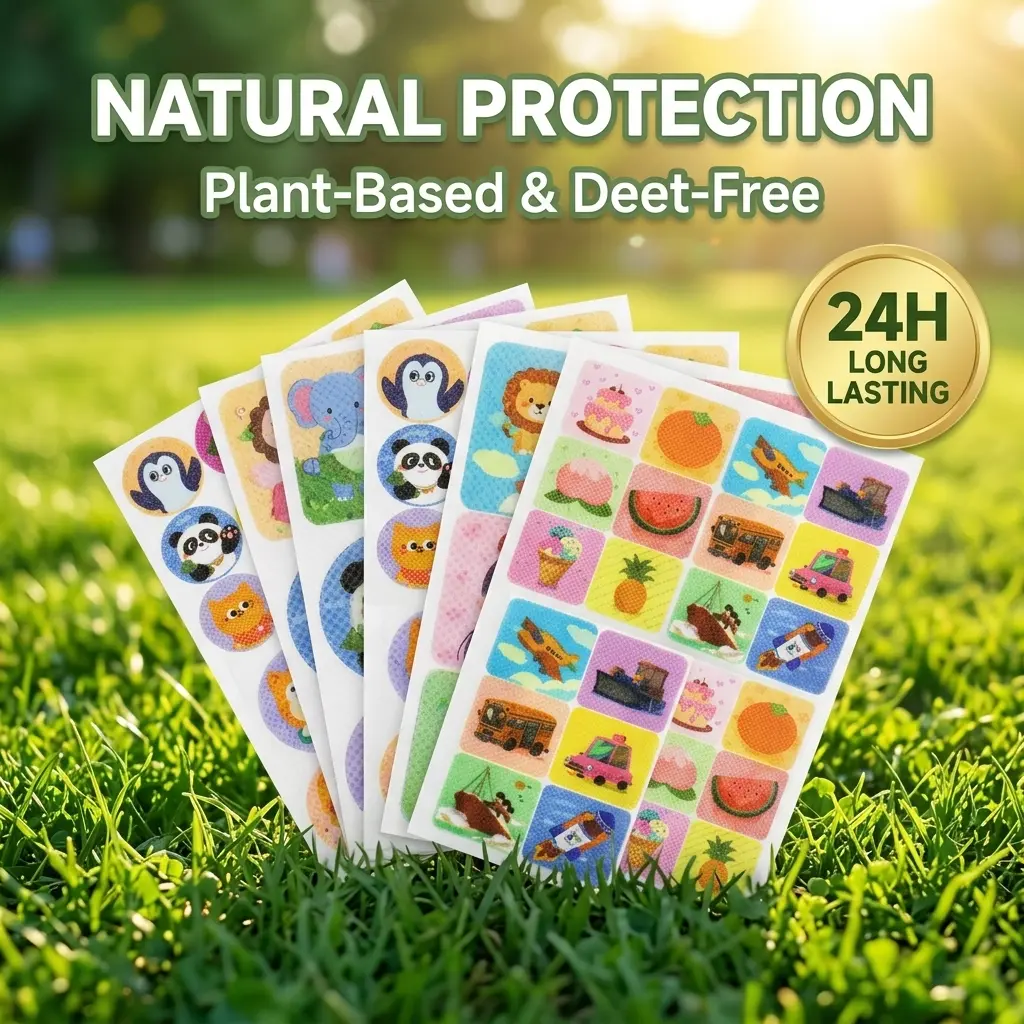 Kids' Herbal Unisex Self Adhesive Stickers - 108/288 Cute Animal Bug Patches, Travel Size Portable Decorative Decals for Children's Clothes/Backpacks, Summer Camping Essentials (Toys & Hobbies DIY Scrapbooking Stamping), Repellent