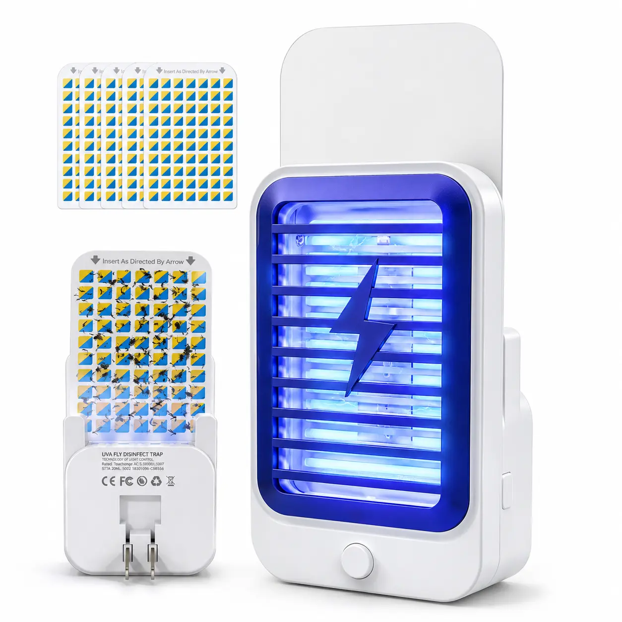 Bug Zapper Indoor, 2-in-1 UV Bug Trap with Electric Zapper & Sticky Trap for Mosquitoes, Flies & Gnats Portable bug zapper bug zapper solar