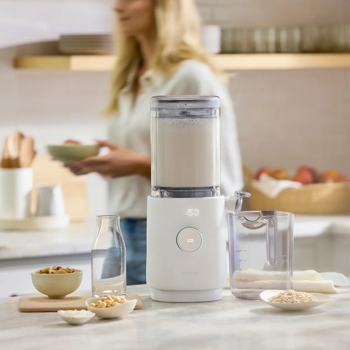 Nama M1 Plant Milk Maker Machine | Homemade Oat & Nut Milk Maker | 15-Year Warranty | Smooth, Creamy Texture Barista-Quality Milk in Minutes | Hands-Free & Easy Clean, 1-Container Blend & Strain | Choose Your Ingredients, Effortless Cooking