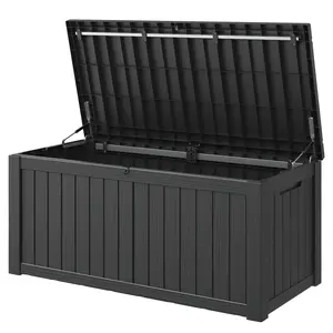 [dealsforyoudays] 120 Gallon Outdoor Storage Box with Lid – Waterproof Resin Deck Box for Patio, Garden, Tools & Cushions – Lockable, Large Capacity Bench-Style Organizer-christmas gifts