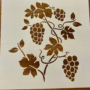 Grapes and Vine 10 MIL Mylar Reusable Painting Stencil for America Festive Designs Durable and Reusable for Easy Festive Artwork