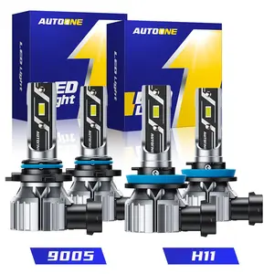 AUTOONE 9005/HB3 H11/H9/H8 Headlight, 24000LM 300% Brighter H8 H9 HB3 Bulbs Combo 5 Mins Install, E3 Series, Plug-N-Play, IP68 Waterproof, H11 LED Headlight Super Bright Bulbs Kit 6500K White 62000LM High/Low Beam, Pack of 4