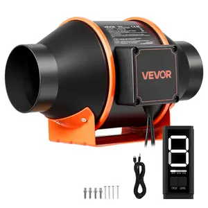 fathersdaygift  VEVOR Inline Duct Fan, 205 CFM 4 inch EC Motor Ventilation Fan with 3-Speed Circulation, 10-Speed PWM Controller, Timer-Controlled Operation, Cooling for Grow Tents, Indoor Gardening, Hydroponics