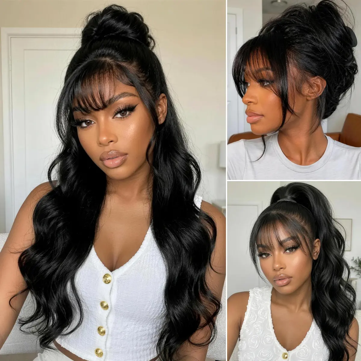 UNice Pre-Everything Fluffy Natural Loose Wave Wig with Curtain Bangs Glueless 13x4/ 7x5 HD Lace Human Hair Wigs Friendly for Beginners  #tiktokshopstockup