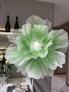 Flower Floor Lamp - Green Petal Design with Warm LED Lights for Home Decor and Ambiance Enhancing Cozy Atmosphere