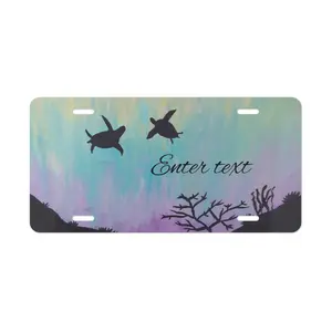 Personalized Sea Turtle Plate, Custom Car Plates, Unique License Plate, Gift for Car Lovers, Home Decor, Funny Quote Decor