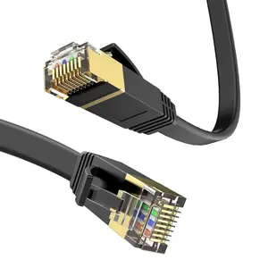 6 Ethernet  50 ft High Speed RJ45 Internet  for Outdoor & Indoor Support CAT6 Network Solid Slim Flat Black Computer LAN for PC