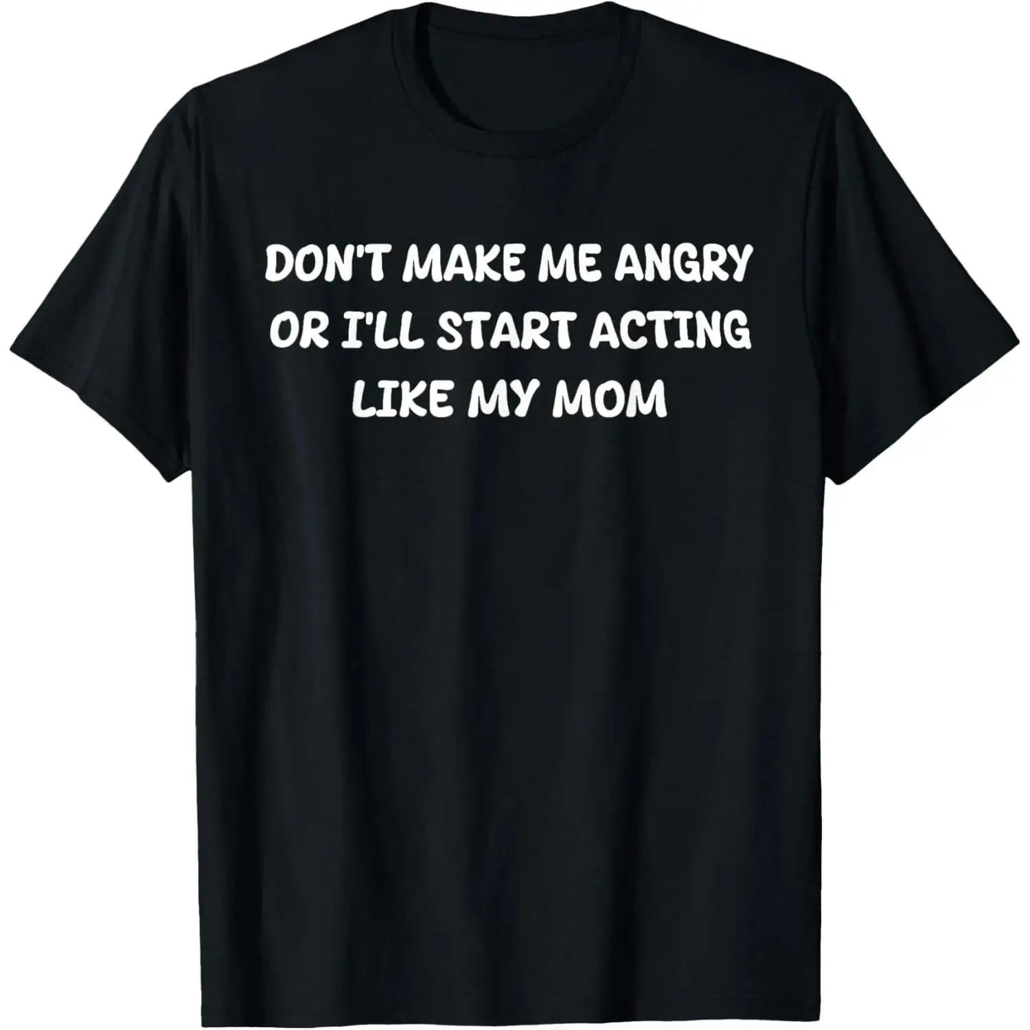 Women's Casual Graphic Tee, Shortsleeve Crew Neck with "Avoid Provoking Me or I Will Mimic My Mother" Slogan, Soft Breathable Fabric for Everyday Wear