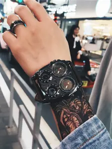 Men's Quartz Watch, Square Analog Dial, Punk Style, Alloy Case, Mineral Glass, Rectangle Face, Clasp Closure, All Seasons Wear