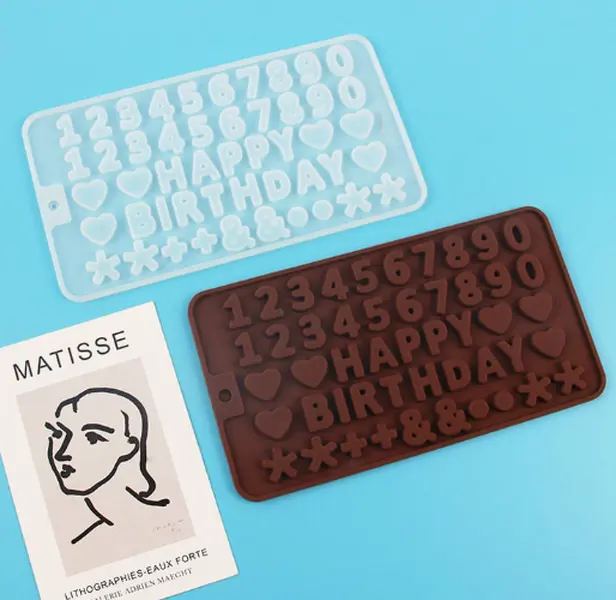 Silicone Digital Letter Baking Mold - Kitchen Bakeware with Letters/Numerals Fun Shapes, Flexible Reusable Material, Easy Demolding, Ideal for Chocolate, Biscuit Making, Handmade Craft, Festive Occasions, Abc Alphabet